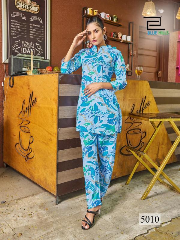 Blue Hills Airport Look Vol 5 linen Digital Printed Kurti With Bottom